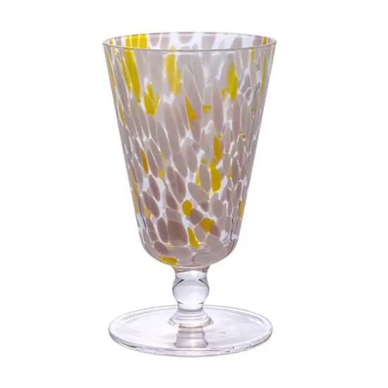 Hello Honey&reg; 5.75" Multicolor Round Stemmed Glass Drinking Glass Set {6}
