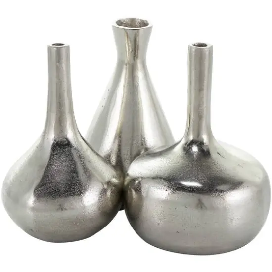 CosmoLiving by Cosmopolitan Contemporary Aluminum Vase Set Silver {7}
