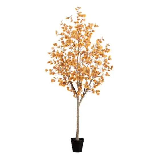 8ft. Potted Artificial Autumn Eucalyptus Tree {1}
