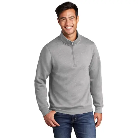 Port & Company® Core Fleece 1/4 Zip Pullover Sweatshirt Athletic Heather {4}