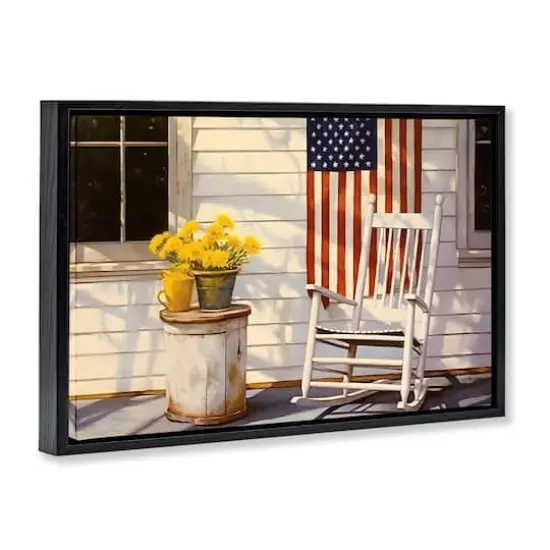 Stupell Industries Americana Deco Scene Floater Framed Art Black {4}