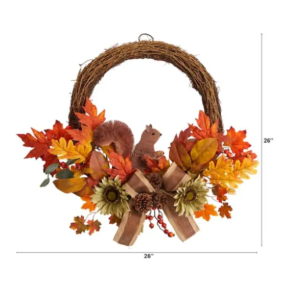 26" Fall Harvest with Bunny Autumn Wreath {3}