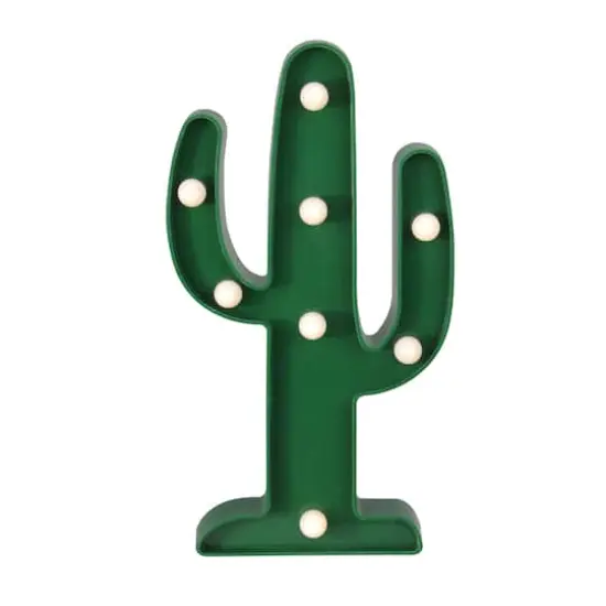 10" LED Cactus Marquee Wall Décor {1}