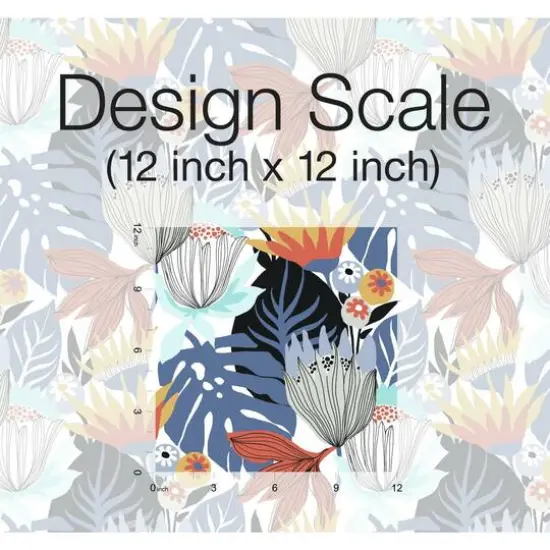 RoomMates Retro Tropical Leaves Peel & Stick Wallpaper Blue and Yellow {8}