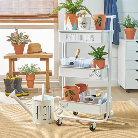 Lexington 3-Tier Rolling Cart by Simply Tidy&reg; White {3}