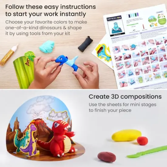 Arteza&reg; Kids Dinosaurs Small Stage Clay Kit, 74 pcs {5}