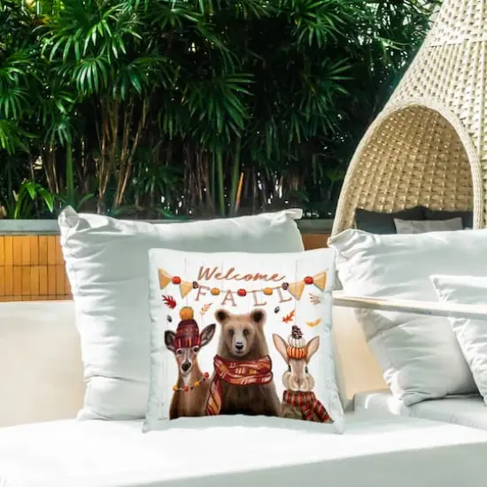 Stupell Industries Welcome Fall Woodland Animals Outdoor Printed Pillow {3}