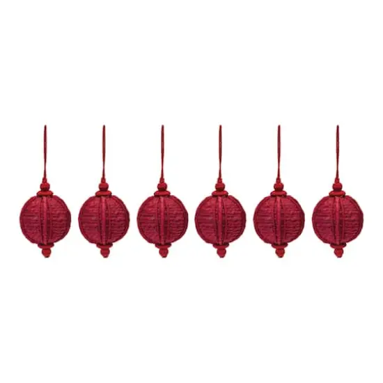 6ct. 5.5" Red Jute Onion Ornament {1}