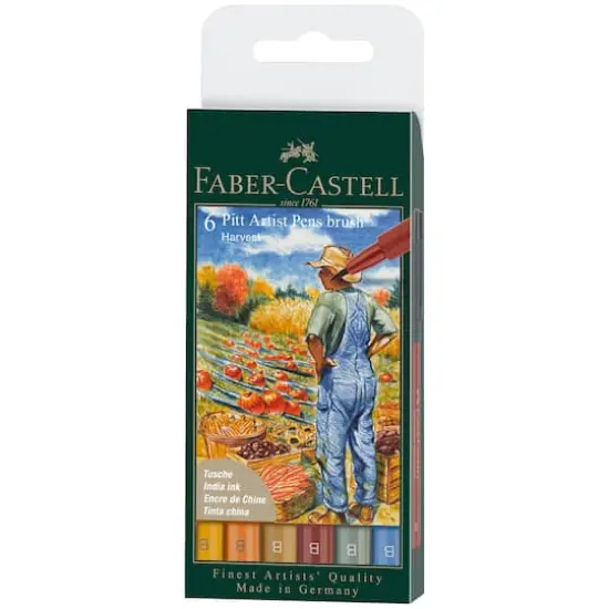 Faber-Castell&reg; PITT&reg; 6 Color Artist Brush Pen Set Harvest {1}