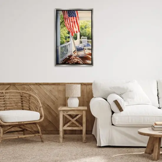 Stupell Industries Vintage American Porch Floater Framed Art Gray {3}