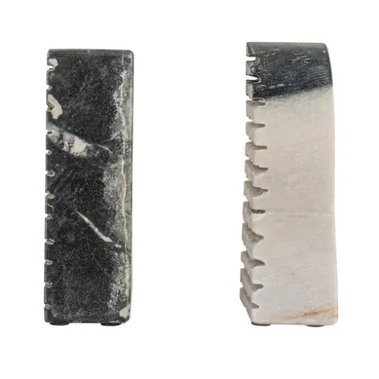 Hello Honey&reg; 5" Black M&eacute;lange Carved Marble Bookend Set {8}