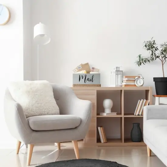 Elegant Designs Mail Script Mail Holder with Handles Black/Gray {5}