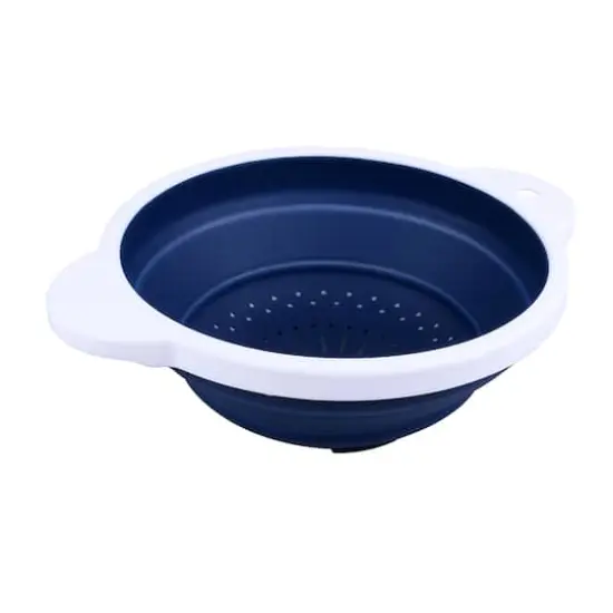 11" Blue & White Silicone Colander by Makery&trade; {1}
