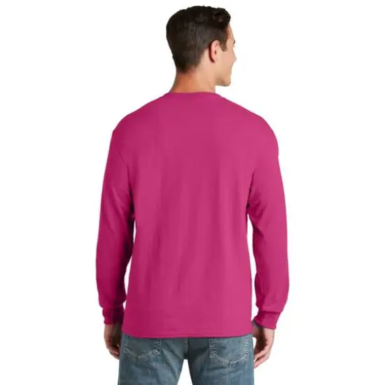 JERZEES&reg; Dri-Power&reg; 50/50 Cotton/Poly Long Sleeve T-Shirt Cyber Pink {6}