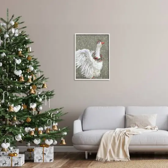 Stupell Industries Winter Goose Seasonal Botanicals Framed Giclee Art White {3}