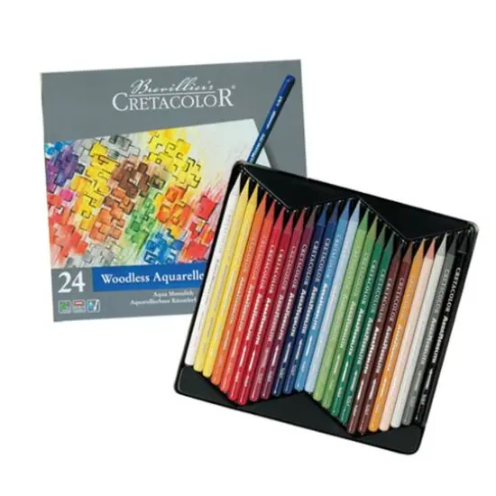 Cretacolor&reg; 24 Color Aqua Monolith Woodless Watercolor Pencil Set {1}