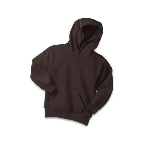 Port & Company&reg; Colors Youth Core Fleece Pullover Hooded Sweatshirt Dark Chocolate Brown {1}