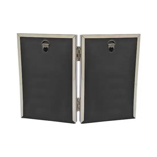 2-Opening Basics™ 4" x 6" Silver Rounded Metal Tabletop Frame by Studio Décor® {6}