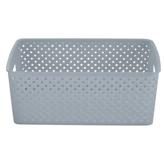 Simplify Medium Gray Wicker Storage Bin, 2ct. {7}