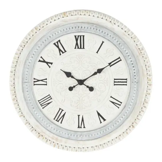 White Farmhouse Wood Wall Clock {1}