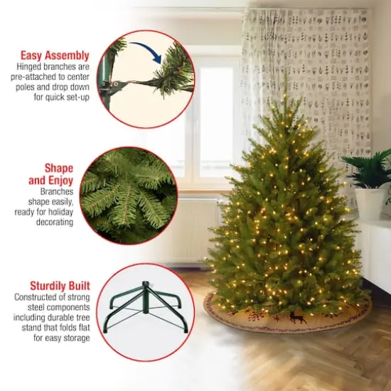 4.5 ft. Pre-Lit Dunhill&reg; Fir Full Artificial Christmas Tree, Clear Lights {8}