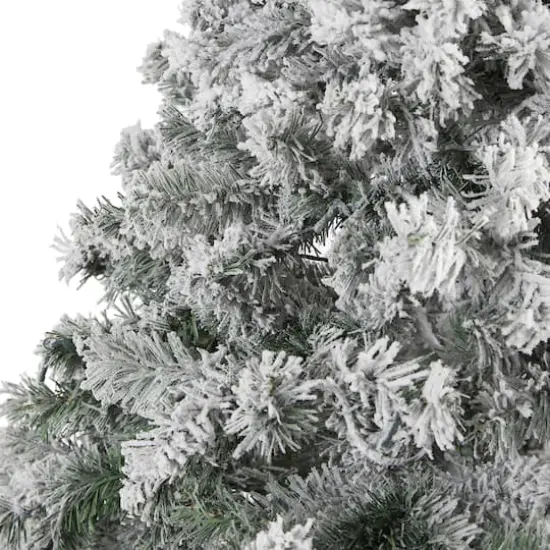 7ft. Unlit Flocked Rock Springs Spruce Artificial Christmas Tree {4}