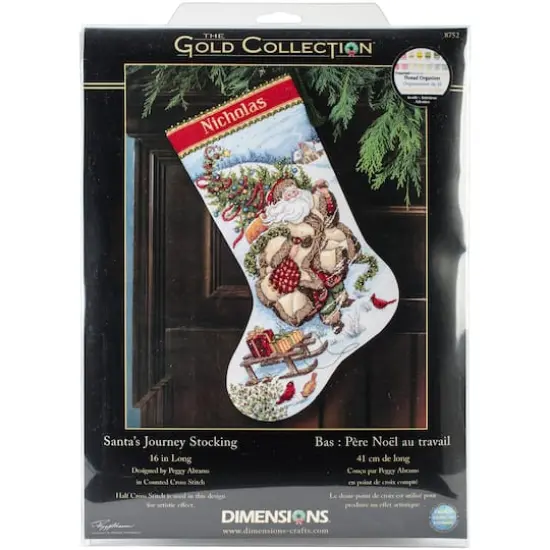 Dimensions® Gold Collection Santa's Journey Stocking Counted Cross Stitch Kit {1}