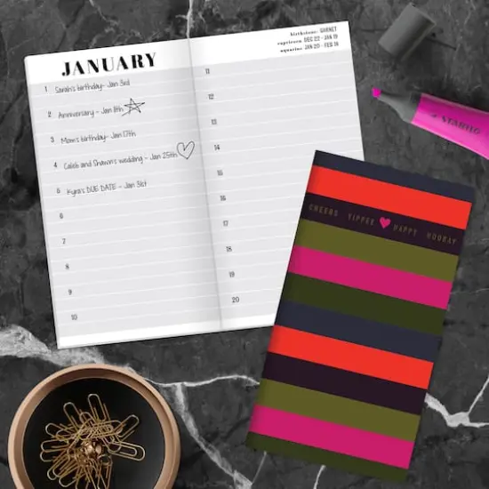 TF Publishing Stripes Perpetual Birthday & Celebration Pocket Book {4}