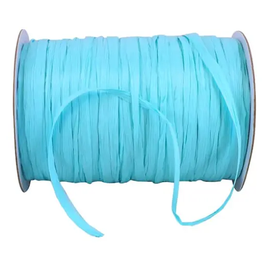JAM Paper 1/4" Matte Raffia Ribbon, 100yd. Robin's Egg Blue {1}