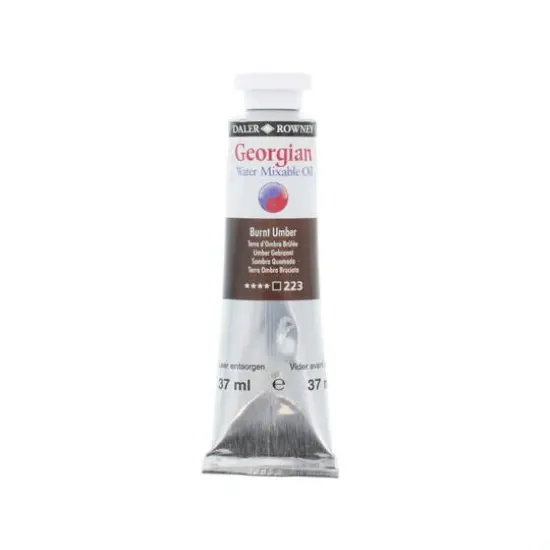 Daler-Rowney&reg; Georgian Water Mixable Oil Paint, 37mL 223 Burnt Umber {1}