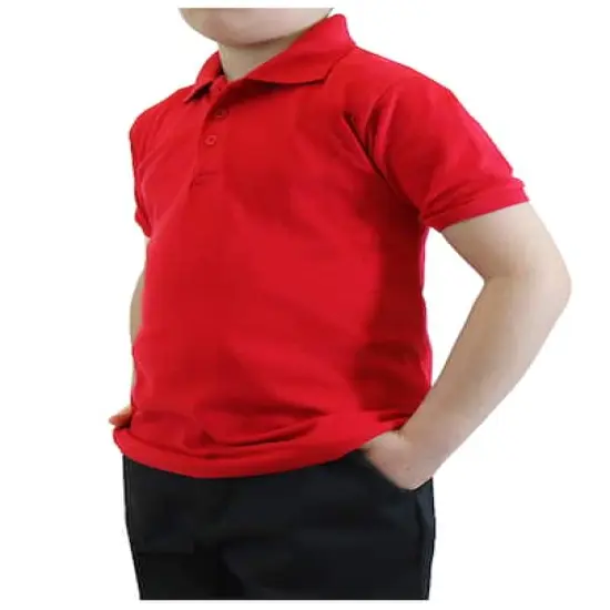 Galaxy By Harvic School Uniform Short Sleeve Boy's Pique Polo ShirtRed {1}