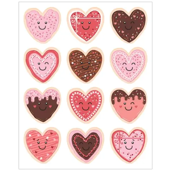 Teacher Created Resources&reg; Frosted Heart Cookies Stickers, 72 Per Pack, 12 Packs {3}