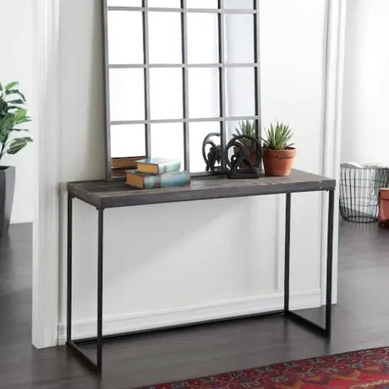 Black Contemporary Metal Console Table, 33" x 52" {7}