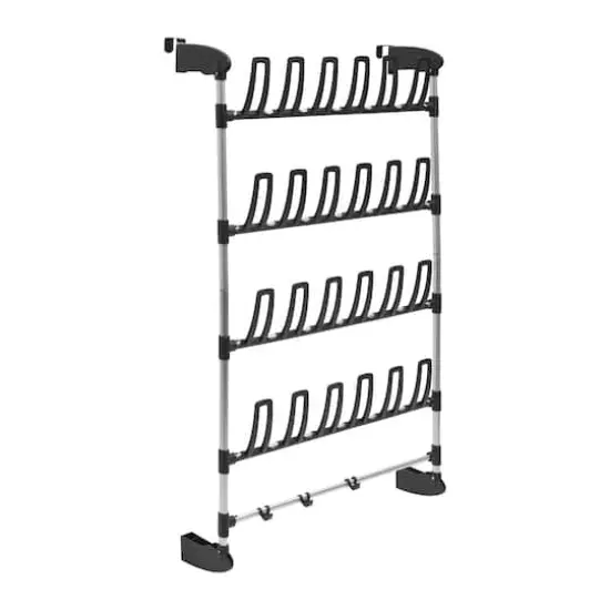 Organize It All 12 Pair Over the Door Shoe Rack With Accessory Hooks {1}