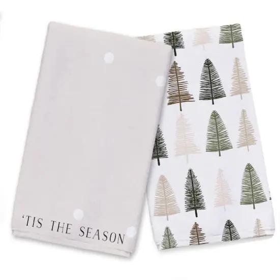 Tis the Season Snow Trees Tea Towels - Set of 2 {1}