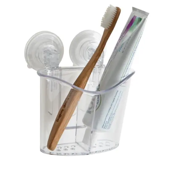 Bath Bliss Clear 2 Compartment Power Locking Suction Caddy {3}