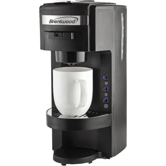 Brentwood Black Single-Serve Coffee Maker with Travel Mug {6}
