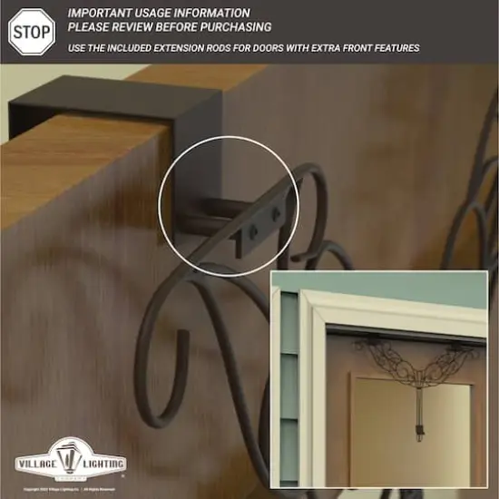 Village Lighting Adjustable Elegant Wreath Hanger Black {12}