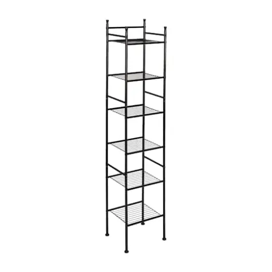 Honey Can Do Black 6-Tier Space-Saving Shelving Tower {1}