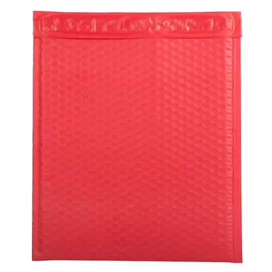 JAM Paper 12" x 15.5" Bubble Padded Mailers with Self Adhesive Closure, 12ct. Red Matte {5}