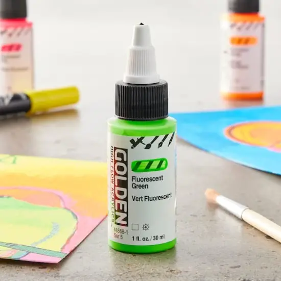Golden&reg; High Flow Acrylics, 1oz. Fluorescent Green {3}