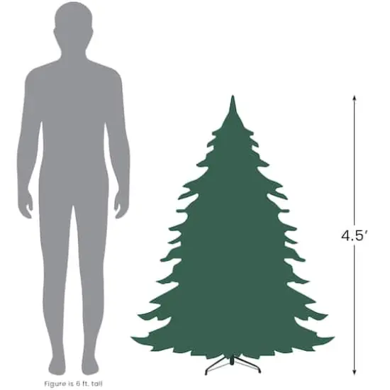4.5ft. Pre-Lit Sierra Norway Spruce Artificial Christmas Tree in Planter, Clear Lights {9}