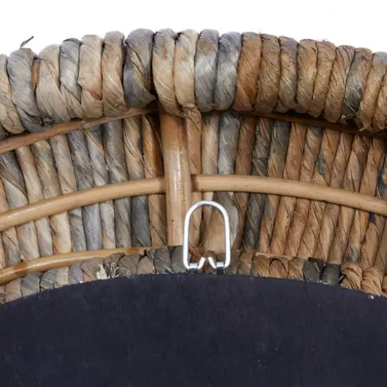 35" Gray Temper Border Coastal Style Round Wall Mirror {7}