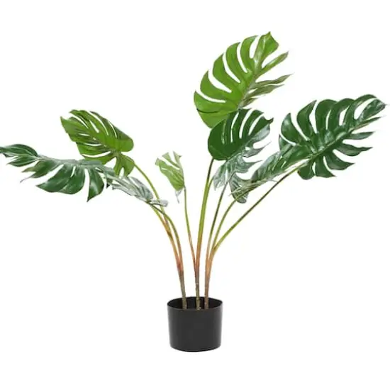 Monstera Leaf Decorations With Pot, 29", Green {4}