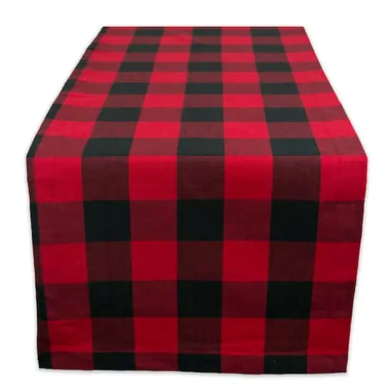 DII&reg; 72" Buffalo Check Table Runner Tango Red/Black {1}