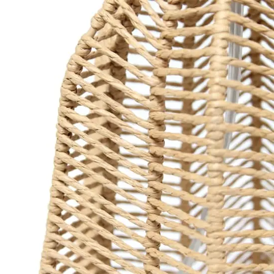 Lalia Home 21" Rattan Paper Rope Table Lamp with Shade Natural with light beige shade {8}