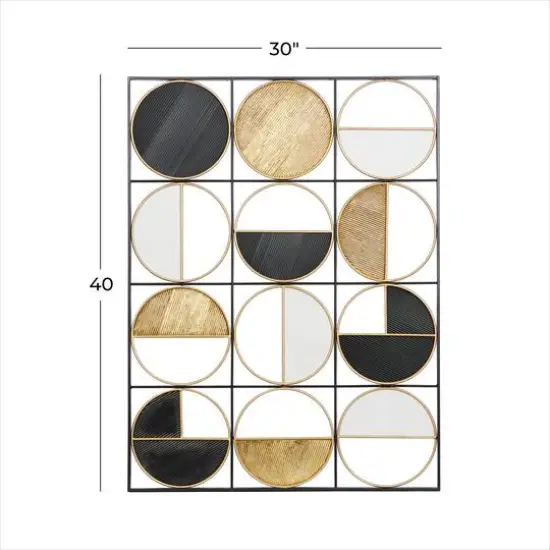 CosmoLiving by Cosmopolitan 40" Black, Silver & Gold Metal Contemporary Wall D&eacute;cor {8}
