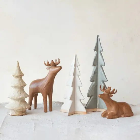 Hello Honey&reg; 9.5" Cream Reactive Glaze Stoneware Tree {3}