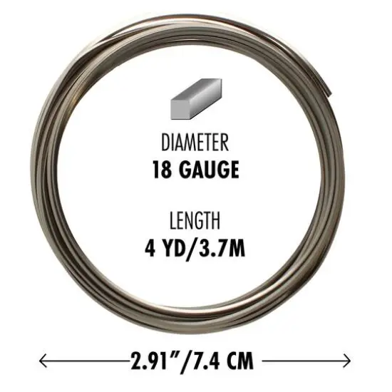 The Beadsmith&reg; Wire Elements&trade; 18 Gauge Tarnish Resistant Square Soft Temper Wire, 4yd. Titanium {6}