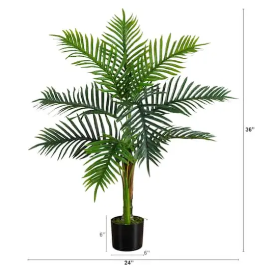 3ft. UV Resistant Artificial Double Robellini Palm Tree (Indoor/Outdoor) {3}